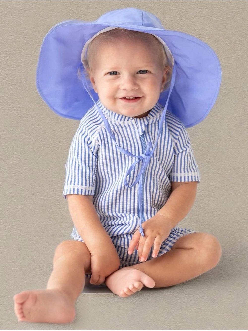 Rugged Butts Periwinkle Blue Seersucker Swimsuit 12-18 months